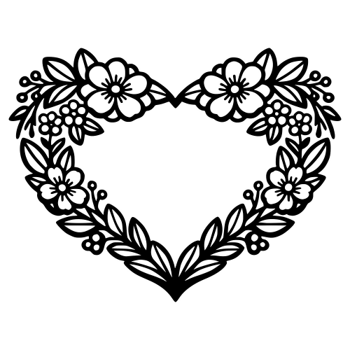 Floral Heart - Vector Graphics - Digital File Digital My Custom Designs PDF