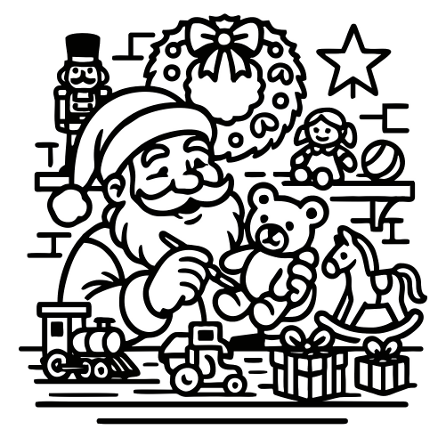 Santa Workshop Scene- Digital File - XCS Friendly Digital My Custom Designs PDF
