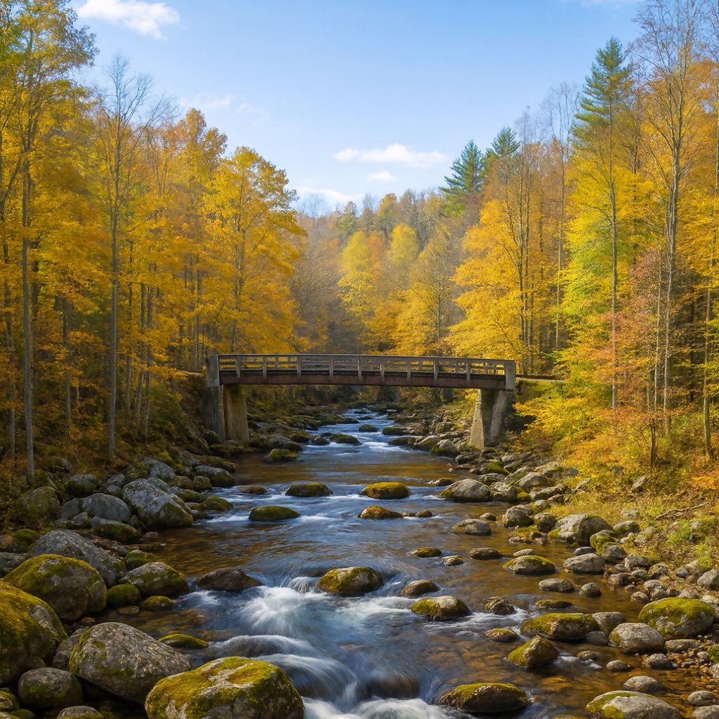 Middle Prong of the Little Pigeon River - Great Smoky Mountains National Park - North Carolina United States - Rendered - Digital File