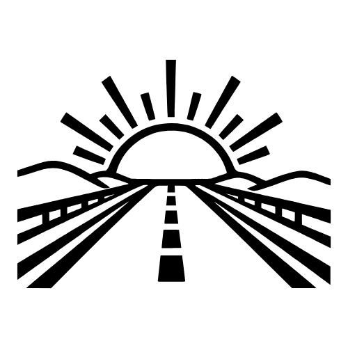 Sunrise Over Highway Scene - Vector Graphics - Digital File Digital My Custom Designs PDF