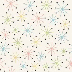 Vintage and Retro - Pastel Mid-Century Atomic Starbursts - Pattern - Digital File