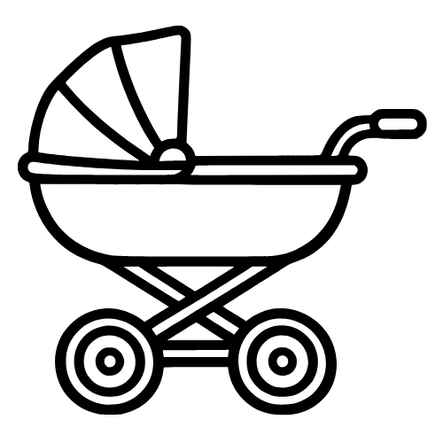 Baby Carriage Outline - Digital File - XCS Friendly Digital My Custom Designs PDF