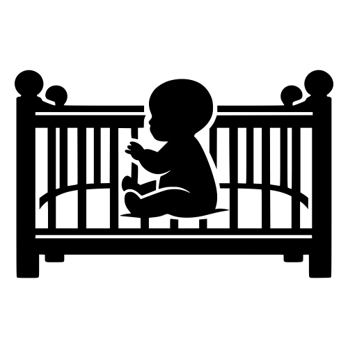 Baby Crib Silhouette - Vector Graphics - Digital File Digital My Custom Designs PDF