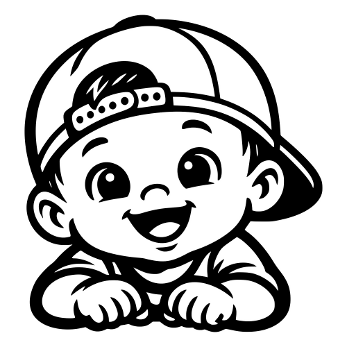 Baby with a Cap - Vector Graphics - Digital File Digital My Custom Designs PDF