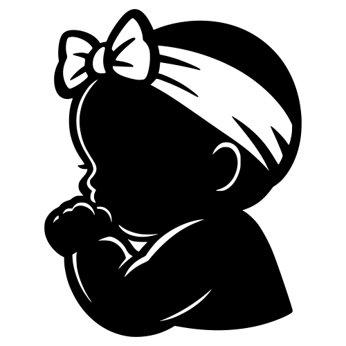 Baby with Bow Headband - Vector Graphics - Digital File Digital My Custom Designs PDF