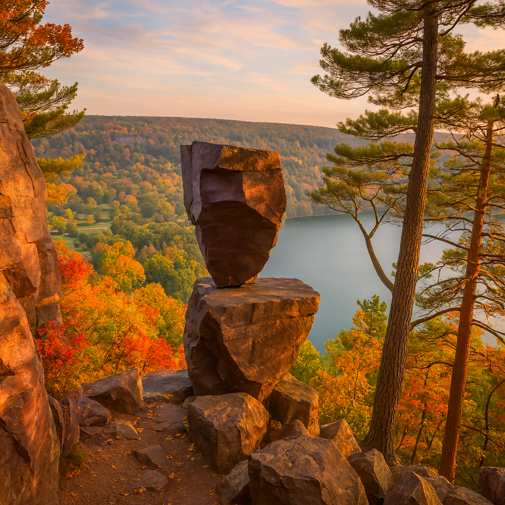 Balanced Rock - Devil’s Lake State Park - Wisconsin United States - Rendered - Digital File Digital My Custom Designs PDF