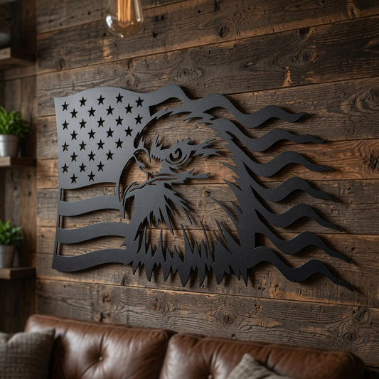 Bald Eagle Free Form American Flag - Wall Home Decor - Digital File - ZIP File - Digital
