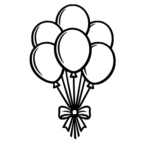 Balloon Bouquet Sketch - Digital File - XCS Friendly Digital My Custom Designs PDF