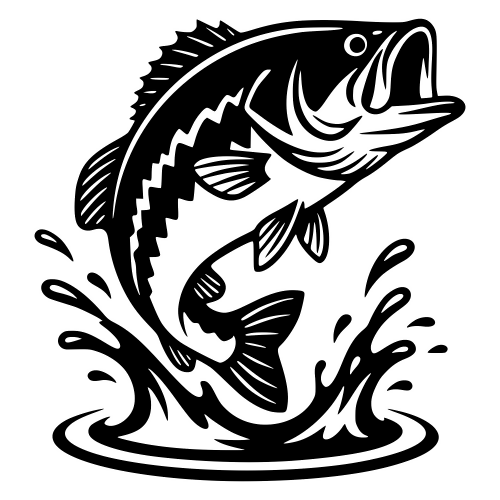 Bass Fish Jumping Out of Water - Digital File - XCS Friendly Digital My Custom Designs PDF