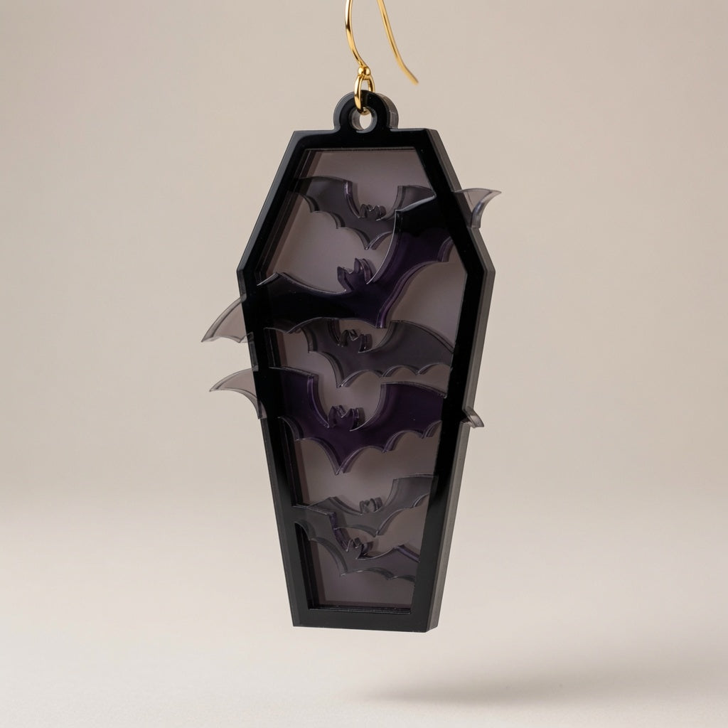 Bat Coffin Earring / Keychain Layered Design - Digital File - SVG - Digital