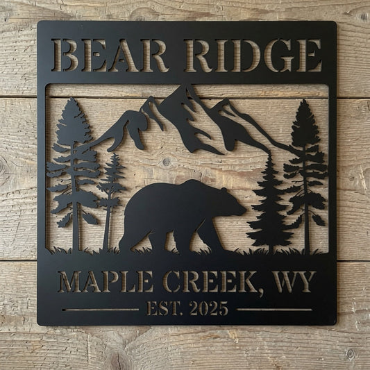 Bear Mountain Custom Address - Metal Sign / Home Decor - Digital File - ZIP File - Digital