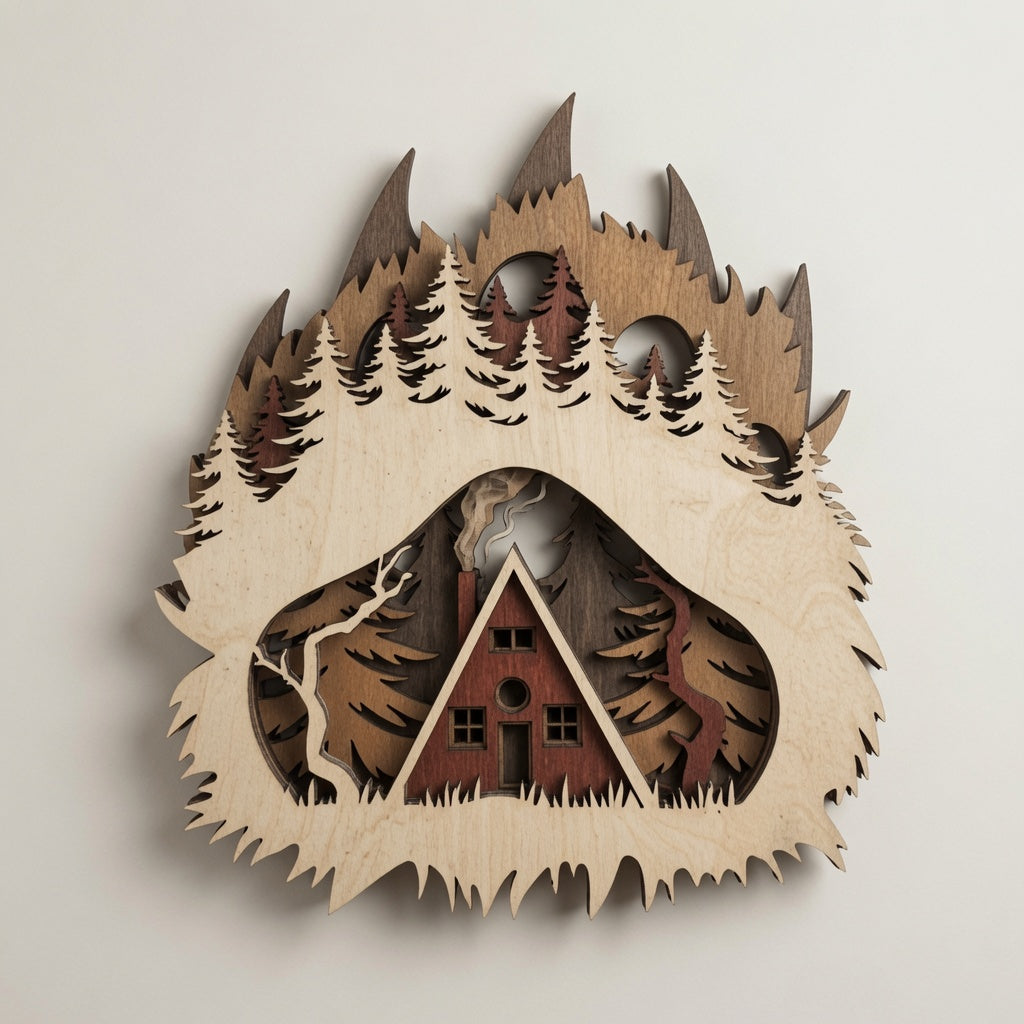 Bear Paw - Wilderness - Layered Nature Design - Digital File - SVG - Digital