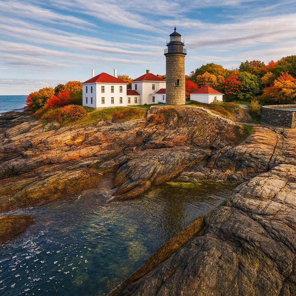Beavertail Lighthouse - Beavertail State Park - Rhode Island United States - Rendered - Digital File Digital My Custom Designs PDF