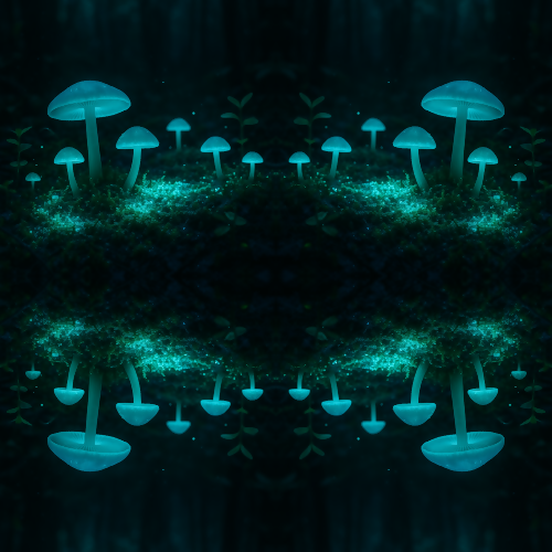 Nature and Landscape - Glow In The Dark Forest Floor With Mushrooms - Pattern - Digital File Digital My Custom Designs PDF