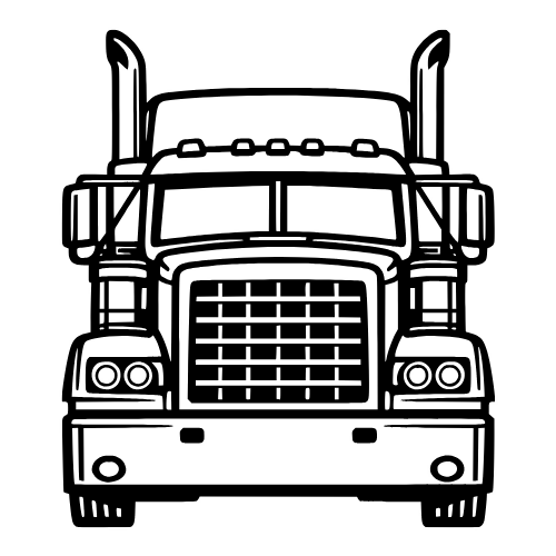 Big Rig Front View Sketch - Vector Graphics - Digital File Bowl My Custom Designs PDF