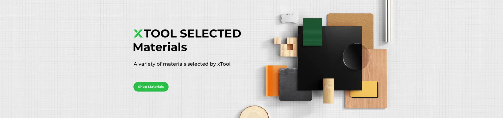 Black rectangular block with a circular cutout, surrounded by geometric shapes in wood tones and orange.