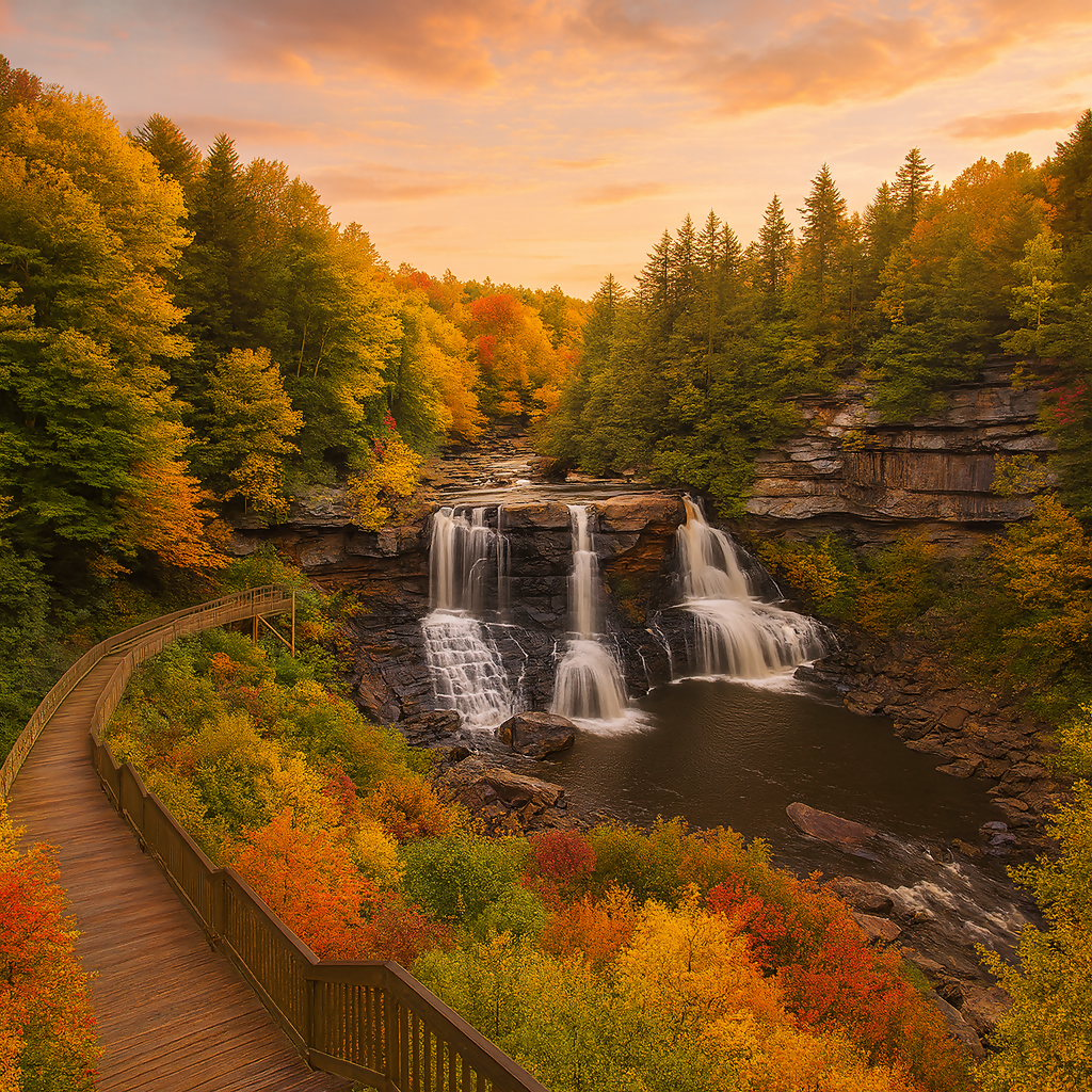 Blackwater Falls - Blackwater Falls State Park - West Virginia United States - Rendered - Digital File Digital My Custom Designs PDF