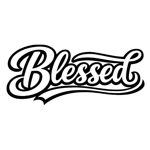 Blessed Text Design - Vector Graphics - Digital File Digital My Custom Designs PDF