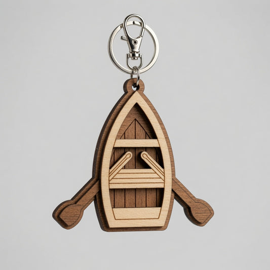 Boat 2 Layer Keychain - Laser Friendly - Digital File - SVG - Layered Designs