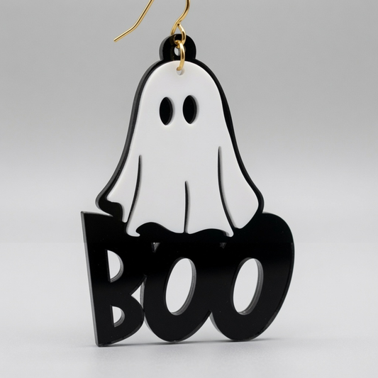 Boo Ghost Layered Earring / Keychain Earring Design - Digital File - SVG - Digital
