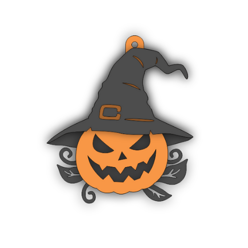 Witch Pumpkin Earring Layered Keychain Design - Digital File Digital My Custom Designs SVG
