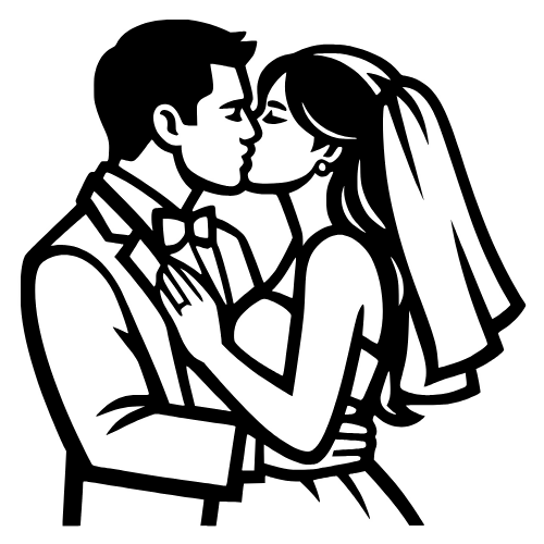 Bride and Groom Kissing - Digital File - XCS Friendly Digital My Custom Designs PDF