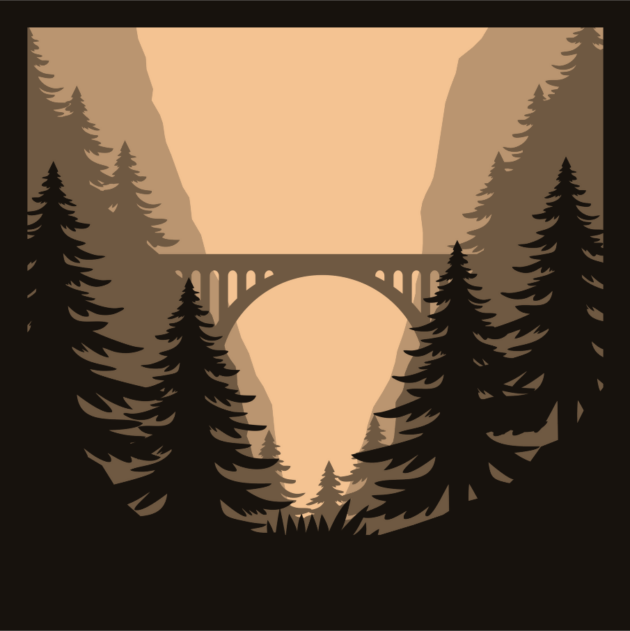 Bridge Valley - Scenic - Lightbox - Layered - Digital File Digital My Custom Designs SVG