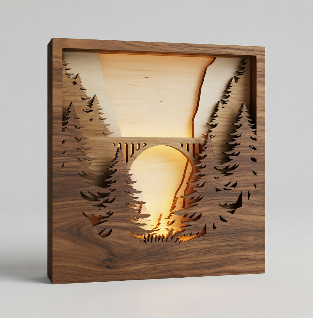 Bridge Valley - Scenic - Lightbox - Layered - Digital File Digital My Custom Designs