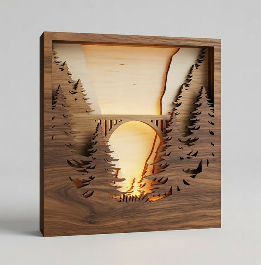Bridge Valley - Scenic - Lightbox - Layered - Digital File Digital My Custom Designs