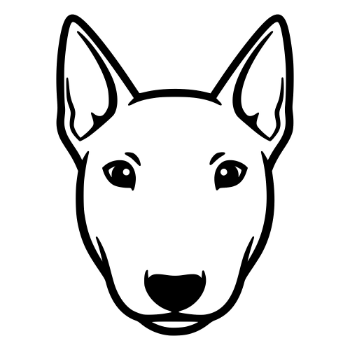 Bull Terrier Cartoon Face Outline - Digital File - XCS Friendly Digital My Custom Designs PDF