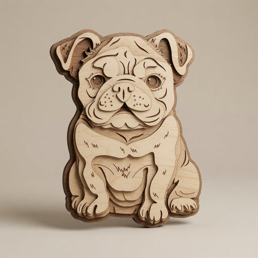 Bulldog - Layered Animal Design - Digital File - SVG - Layered Designs