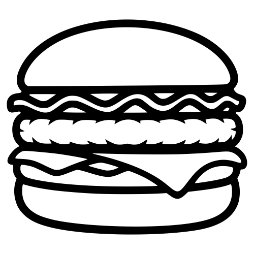 Burger Outline - Digital File - XCS Friendly Digital My Custom Designs PDF