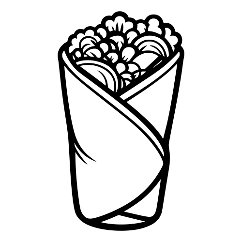 Burrito Outline - Digital File - XCS Friendly Digital My Custom Designs PDF