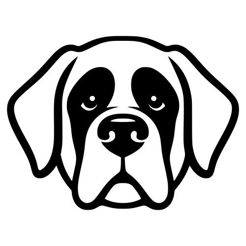 St. Bernard Cartoon Face - Digital File - XCS Friendly Digital My Custom Designs PDF