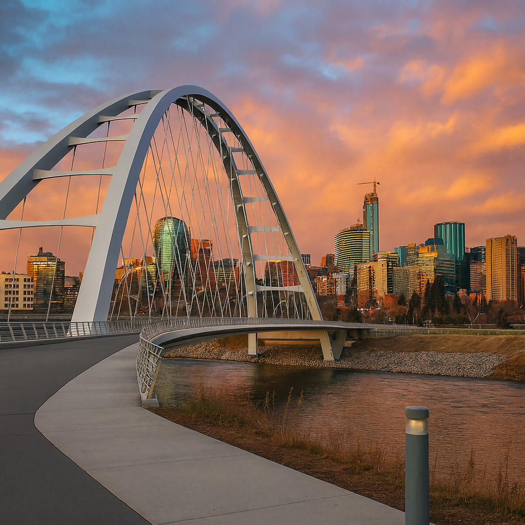Sunset Bridge - Edmonton - Alberta Canada - Rendered - Digital File Digital My Custom Designs PDF