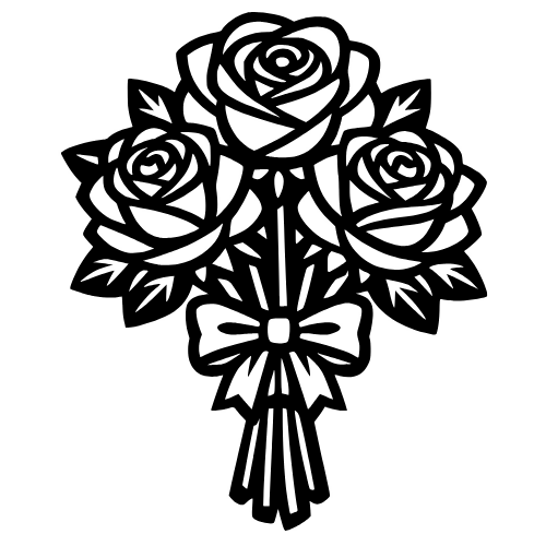Rose Bouquet Outline - Digital File - XCS Friendly