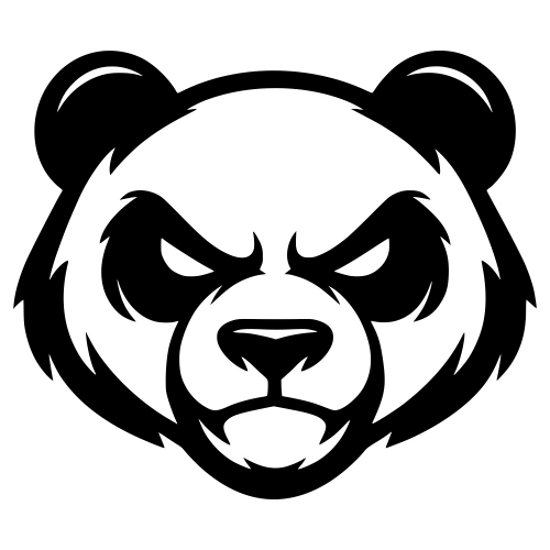 Angry Panda Face - Digital File - XCS Friendly Digital My Custom Designs PDF