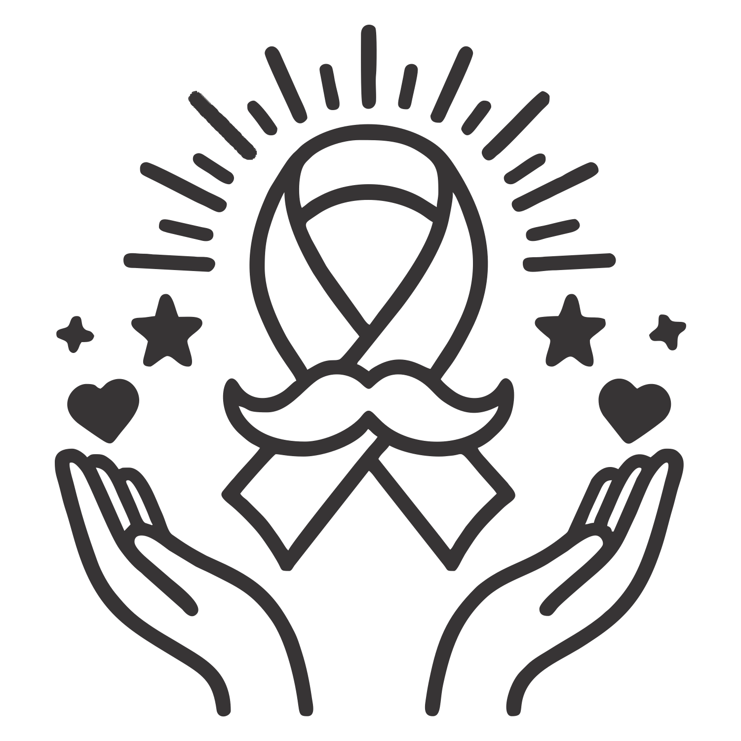 Blue Ribbon Prostate Cancer - Digital File - XCS Friendly Digital My Custom Designs PNG