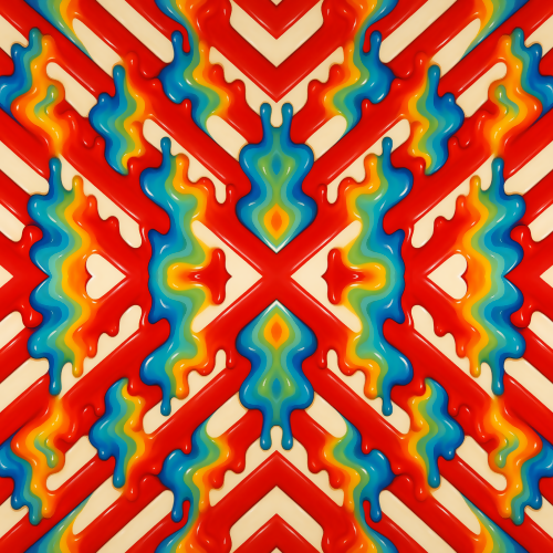 Holiday and Seasonal - Abstract Candy Cane Stripes With Liquid Rainbow Drips - Pattern - Digital File Digital My Custom Designs PDF