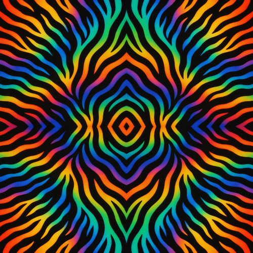 Animal and Wildlife - Abstract Tiger Stripes With Rainbow Inner Glow - Pattern - Digital File Digital My Custom Designs PDF