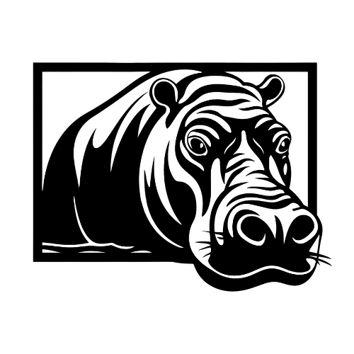 Intrusive Hippo - Wall / Home Decor - Digital File Digital My Custom Designs ZIP File