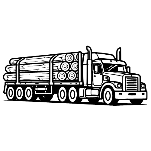 Logging Truck Loaded - Vector Graphics - Digital File Digital My Custom Designs PDF
