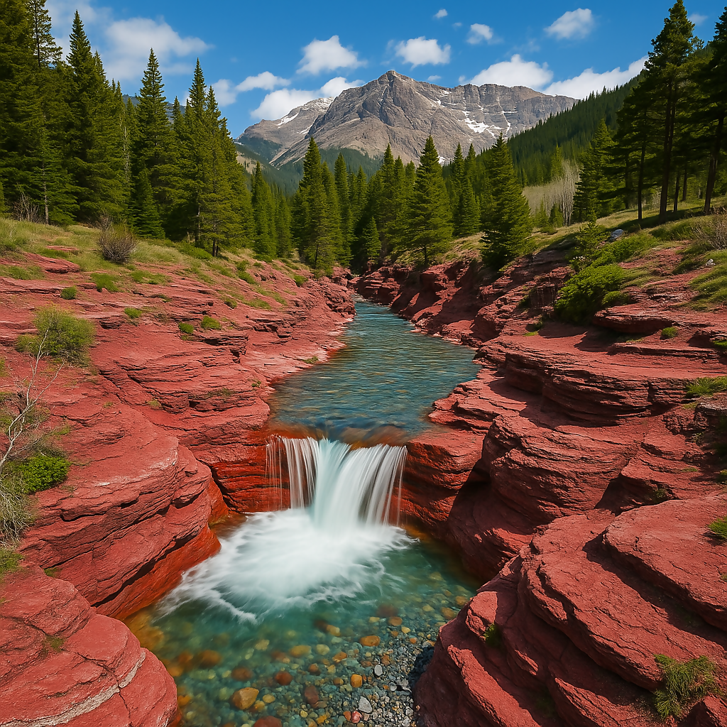 Red Rock Canyon - Waterton Lakes National Park - Alberta Canada - Rendered - Digital File Digital My Custom Designs PDF