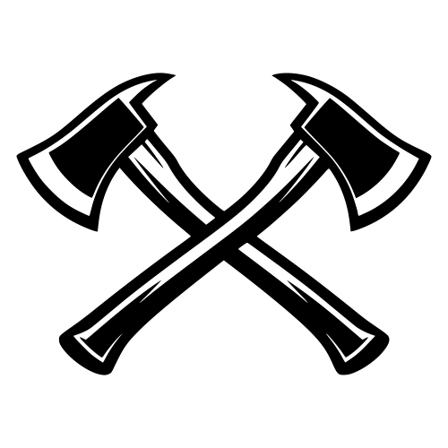 Crossed Fire Axes Design - Vector Graphics - Digital File Digital My Custom Designs PDF