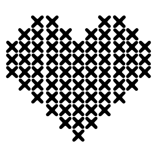 Cross-stitch Heart Design - Digital File - XCS Friendly Digital My Custom Designs PDF