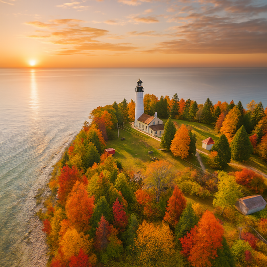 Cana Island Lighthouse - Door County - Wisconsin United States - Rendered - Digital File Digital My Custom Designs PDF