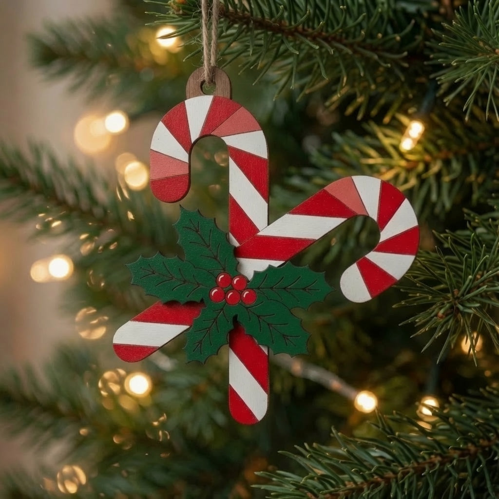 Candy Cane - Layered Ornament - Digital File - SVG - Digital