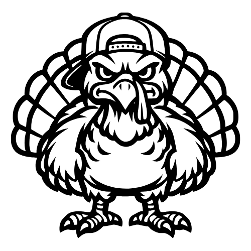 Cartoon Angry Turkey - Vector Graphics - Digital File Digital My Custom Designs PDF