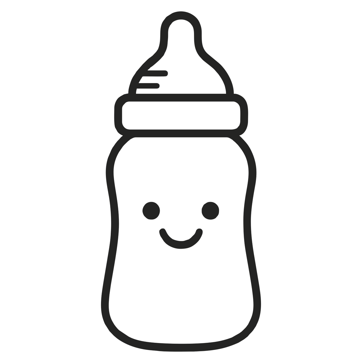 Cartoon Baby Bottle Smiling - Digital File - XCS Friendly Tumbler My Custom Designs PNG