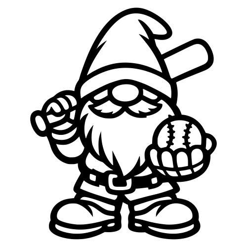 Cartoon Baseball Gnome - Digital File - XCS Friendly Digital My Custom Designs PDF